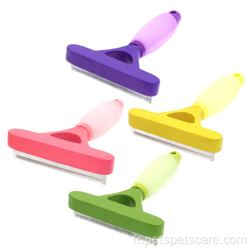 Silicone Handle Pet Deshedding Tool Repover pour chiens